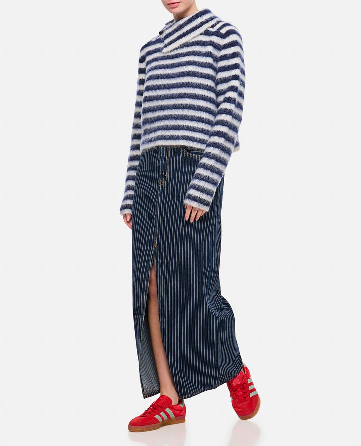 Biffi GONNA MIDI DENIM A RIGHE Negozi Online