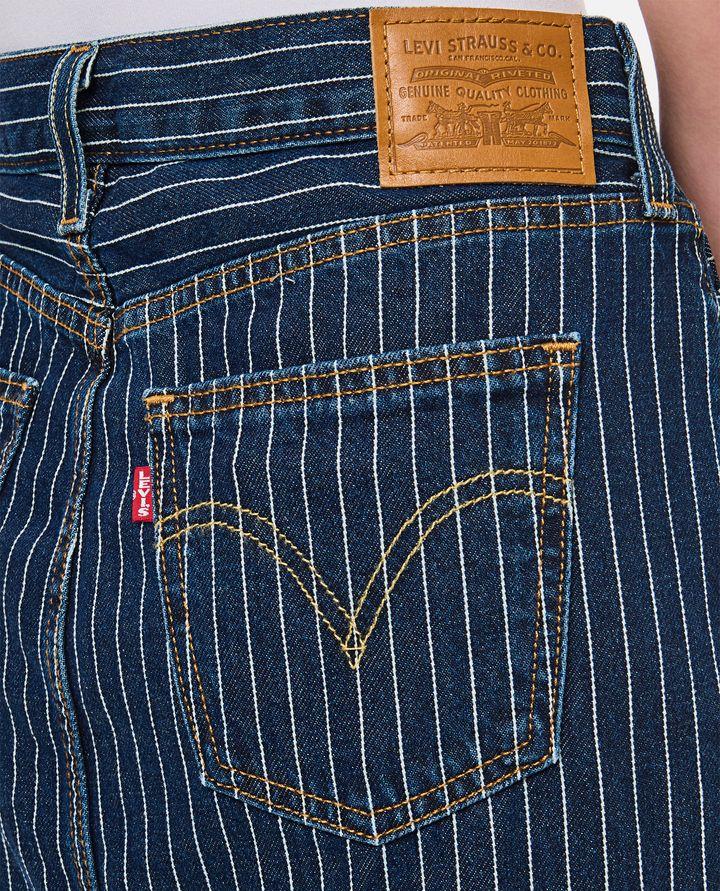 Biffi GONNA MIDI DENIM A RIGHE Negozi Online