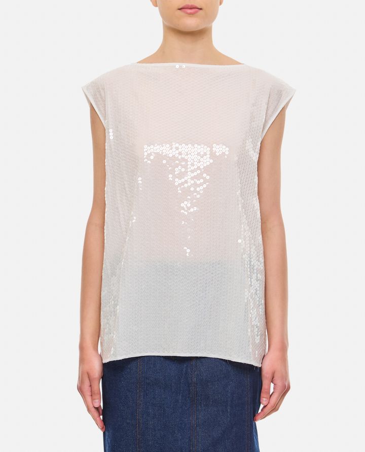 Biffi TOP CON PAILLETTES RICAMATE