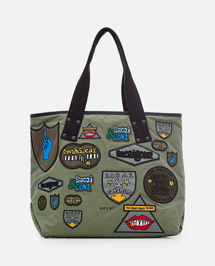 Biffi TOTE BAG CON PATCH ALLOVER SACAI X MARC GONZALES Offerta Pasqua