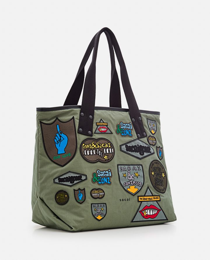 Biffi TOTE BAG CON PATCH ALLOVER SACAI X MARC GONZALES Offerta Pasqua