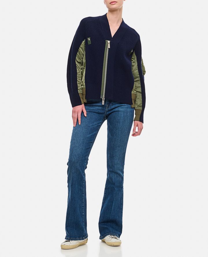 Biffi CARDIGAN IN LANA E TWILL DI NYLON Saldi