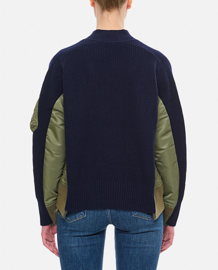 Biffi CARDIGAN IN LANA E TWILL DI NYLON Saldi