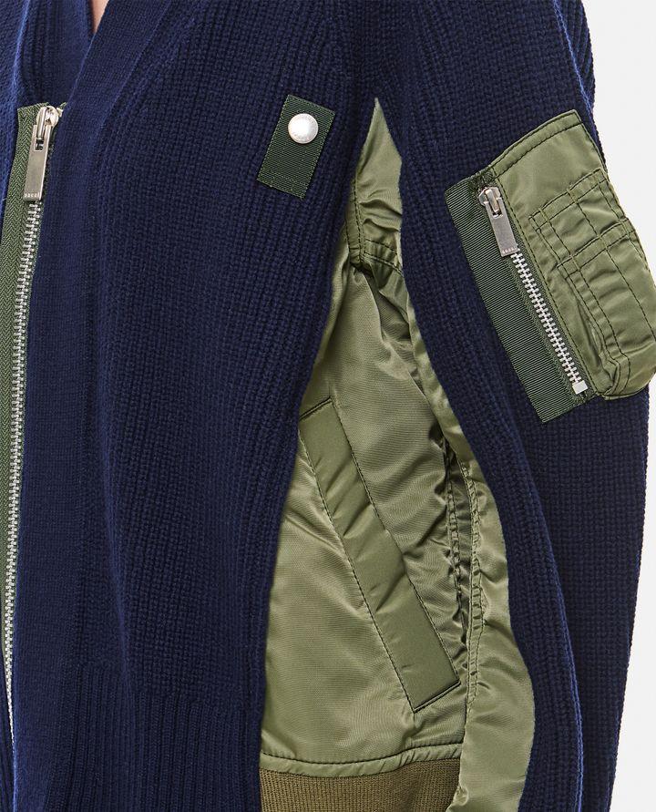 Biffi CARDIGAN IN LANA E TWILL DI NYLON Saldi