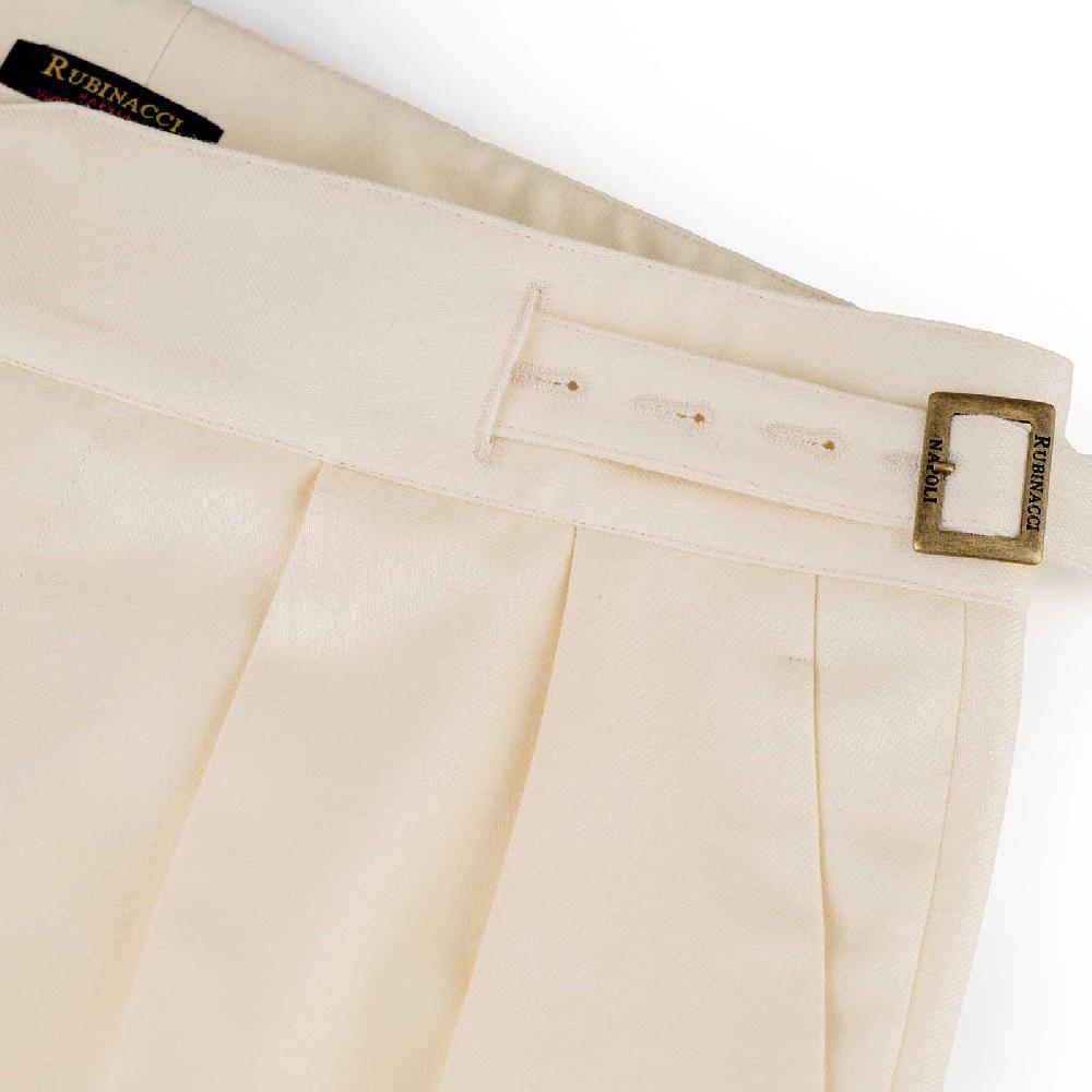 ﻿Rubinacci Vintage archive pantalone Manny in lana e cotone bianco Soddisfazione Garantita