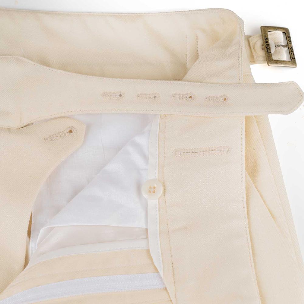 ﻿Rubinacci Vintage archive pantalone Manny in lana e cotone bianco Soddisfazione Garantita