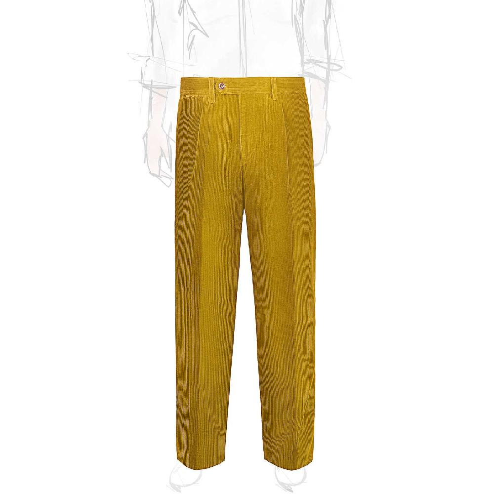 Rubinacci Vintage archive pantalone velluto a coste con pinces ocra Qualità Garantita