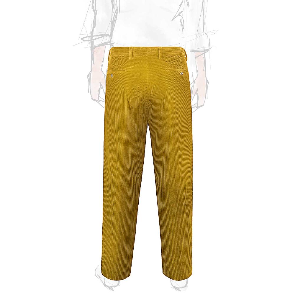 Rubinacci Vintage archive pantalone velluto a coste con pinces ocra Qualità Garantita