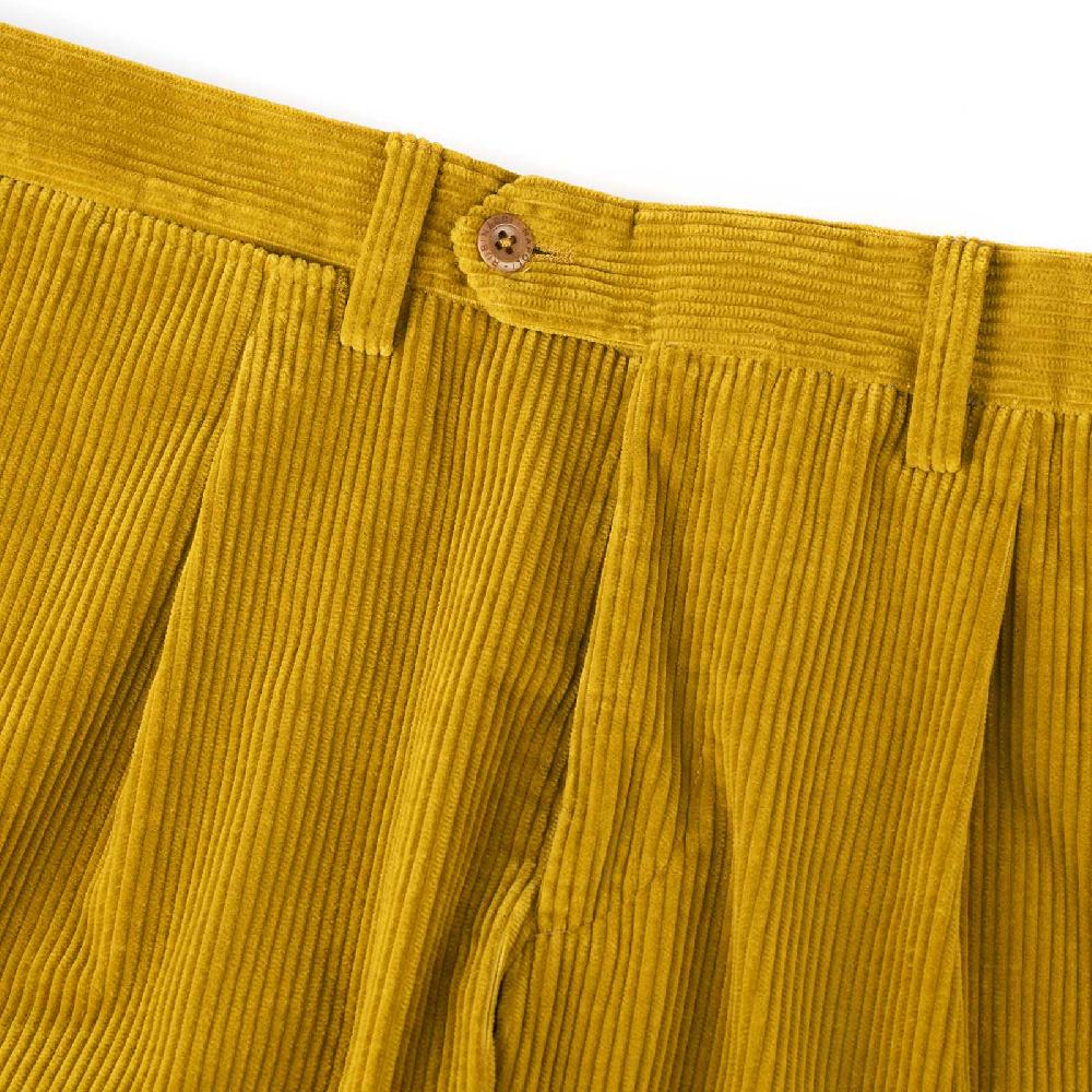 Rubinacci Vintage archive pantalone velluto a coste con pinces ocra Qualità Garantita