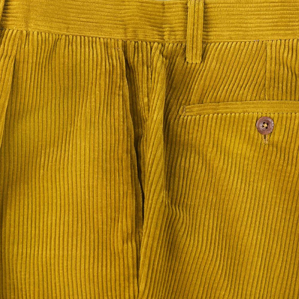 Rubinacci Vintage archive pantalone velluto a coste con pinces ocra Qualità Garantita