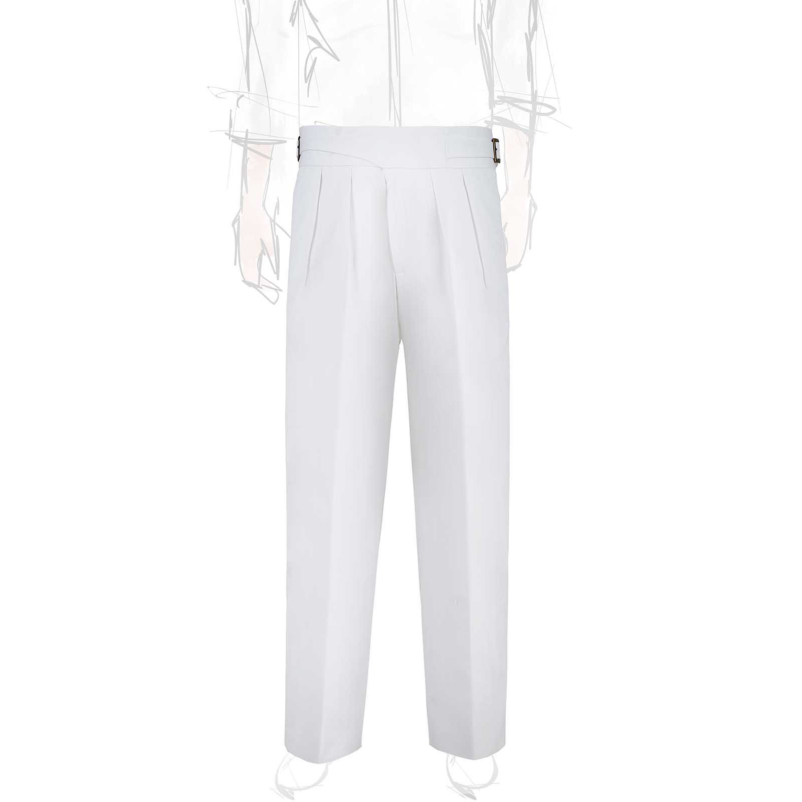 Rubinacci Vintage archive pantalone Manny in cotone bianco Affare Del Giorno
