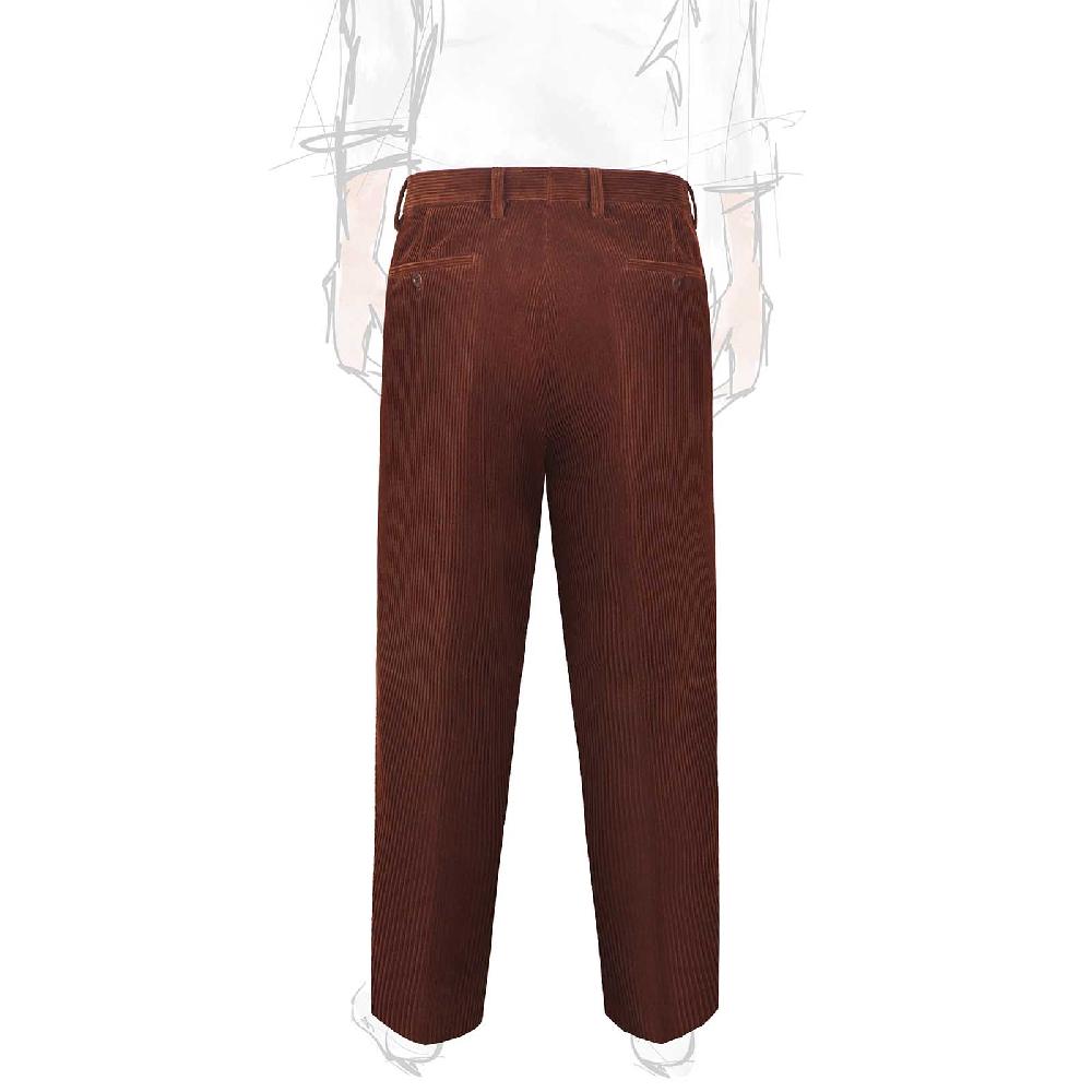 Rubinacci Vintage archive pantalone velluto a coste con pinces marrone Prezzo Ridotto