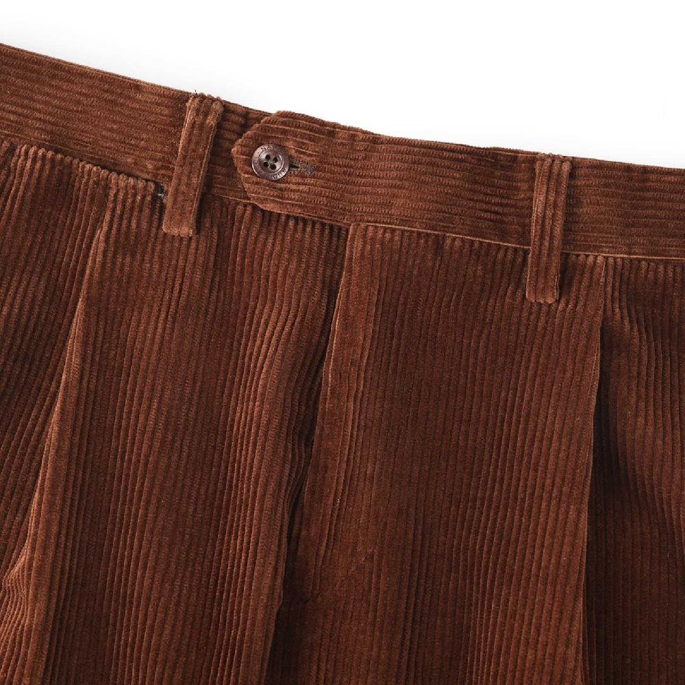 Rubinacci Vintage archive pantalone velluto a coste con pinces marrone Prezzo Ridotto