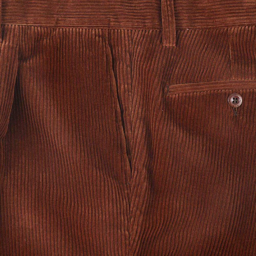 Rubinacci Vintage archive pantalone velluto a coste con pinces marrone Prezzo Ridotto