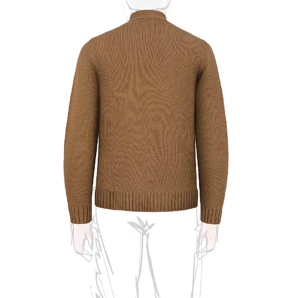 Rubinacci Vintage archive cardigan a rombi in lana tabacco Presa