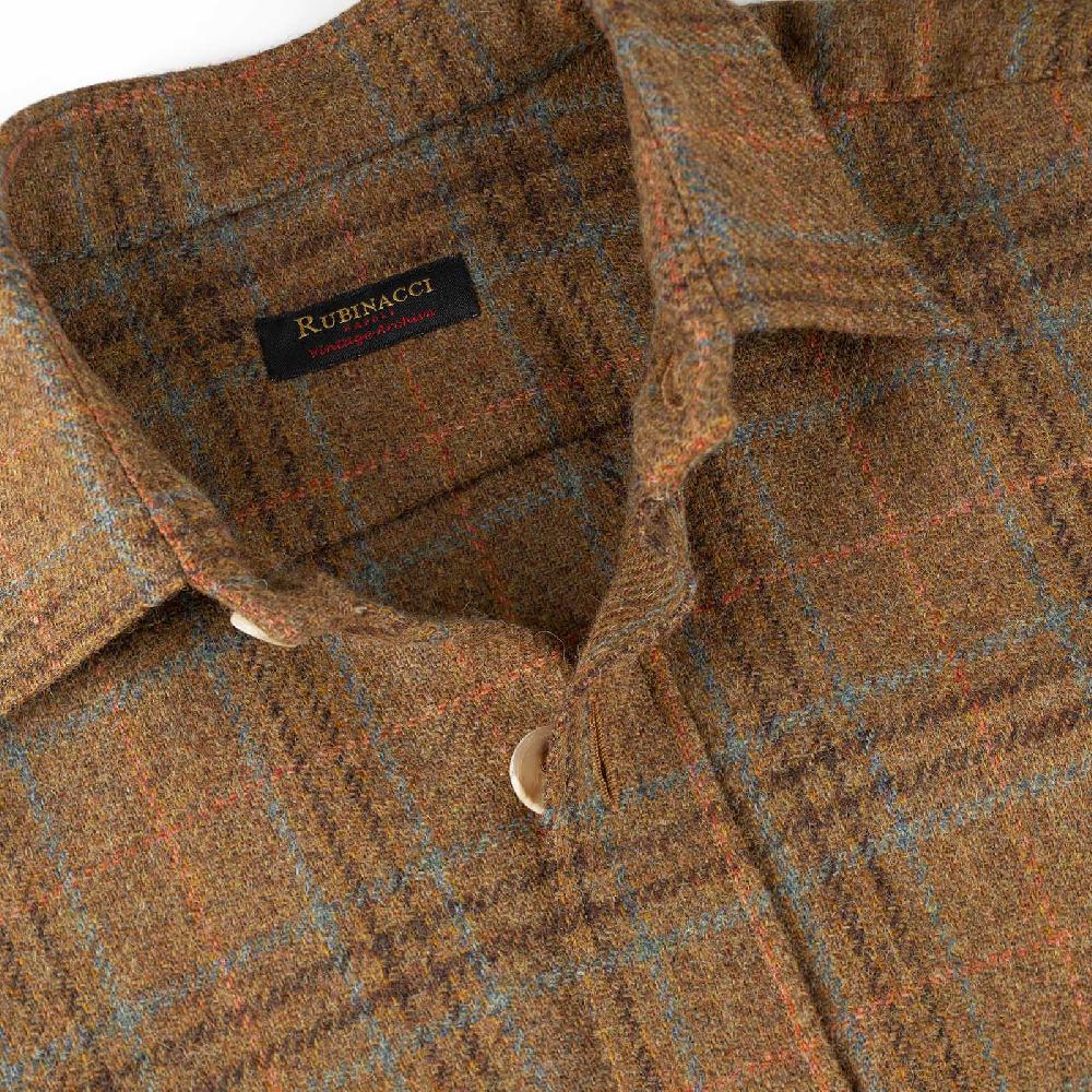 Rubinacci Vintage archive overshirt in lana tartan Economico