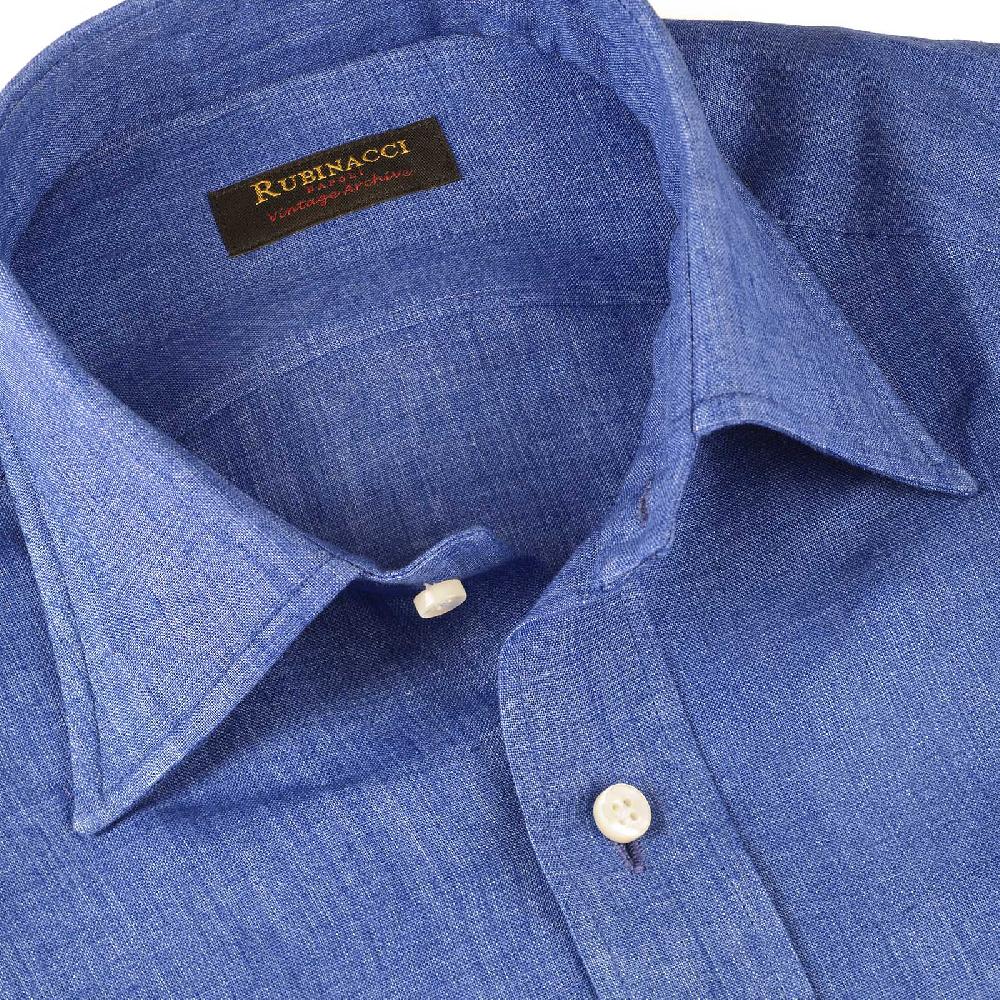 Rubinacci Vintage archive camicia in lino blu Online