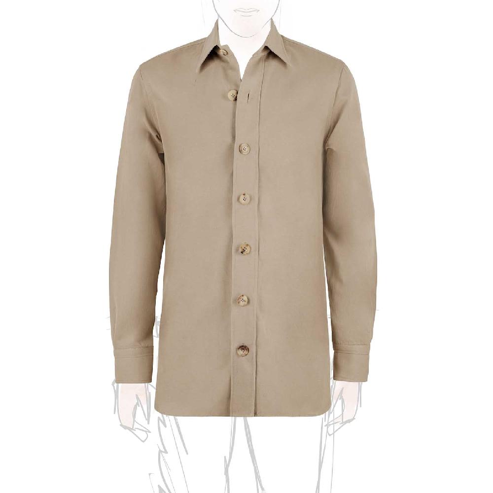 Rubinacci Serie Limitata overshirt in cotone e lino biscotto Outlet