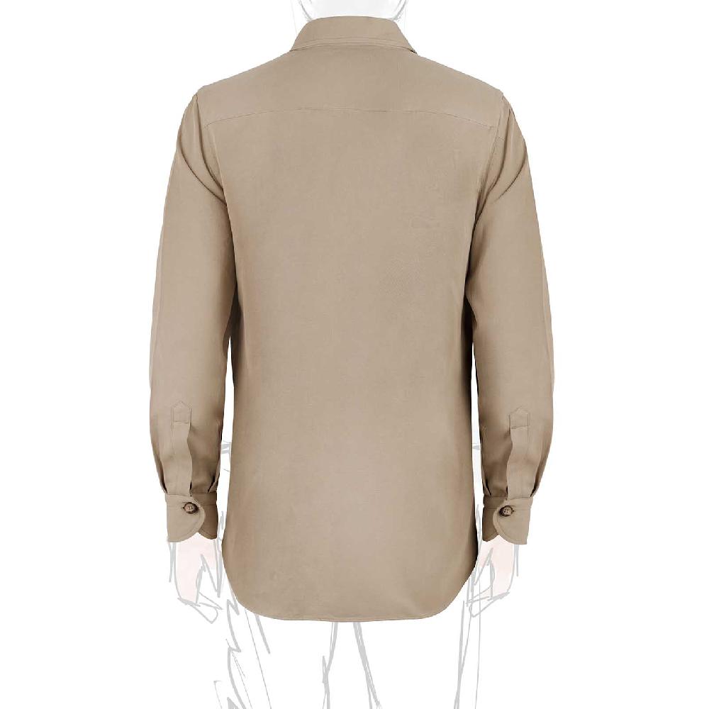 Rubinacci Serie Limitata overshirt in cotone e lino biscotto Outlet
