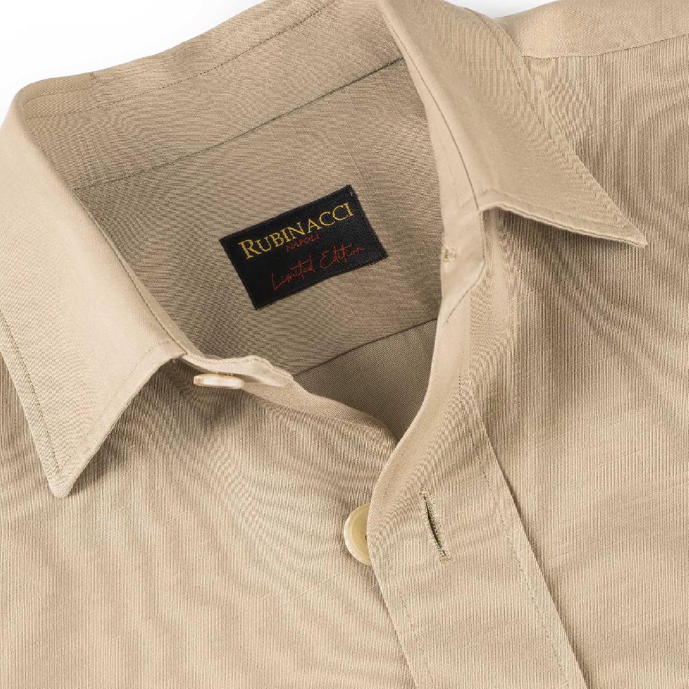 Rubinacci Serie Limitata overshirt in cotone e lino biscotto Outlet