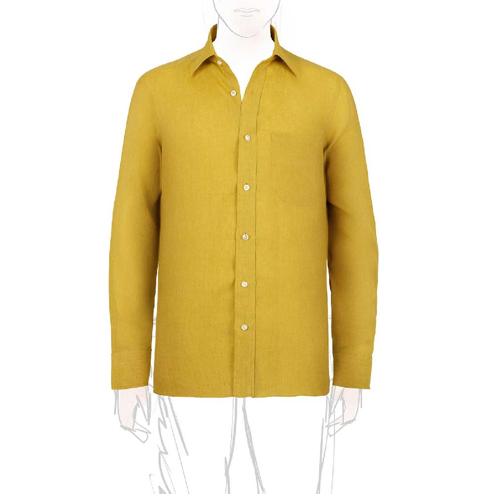 Rubinacci Vintage archive camicia in lino senape In Vendita