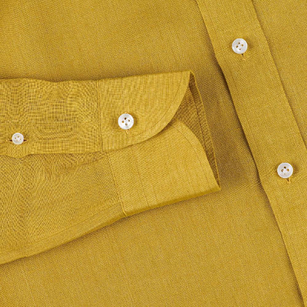 Rubinacci Vintage archive camicia in lino senape In Vendita