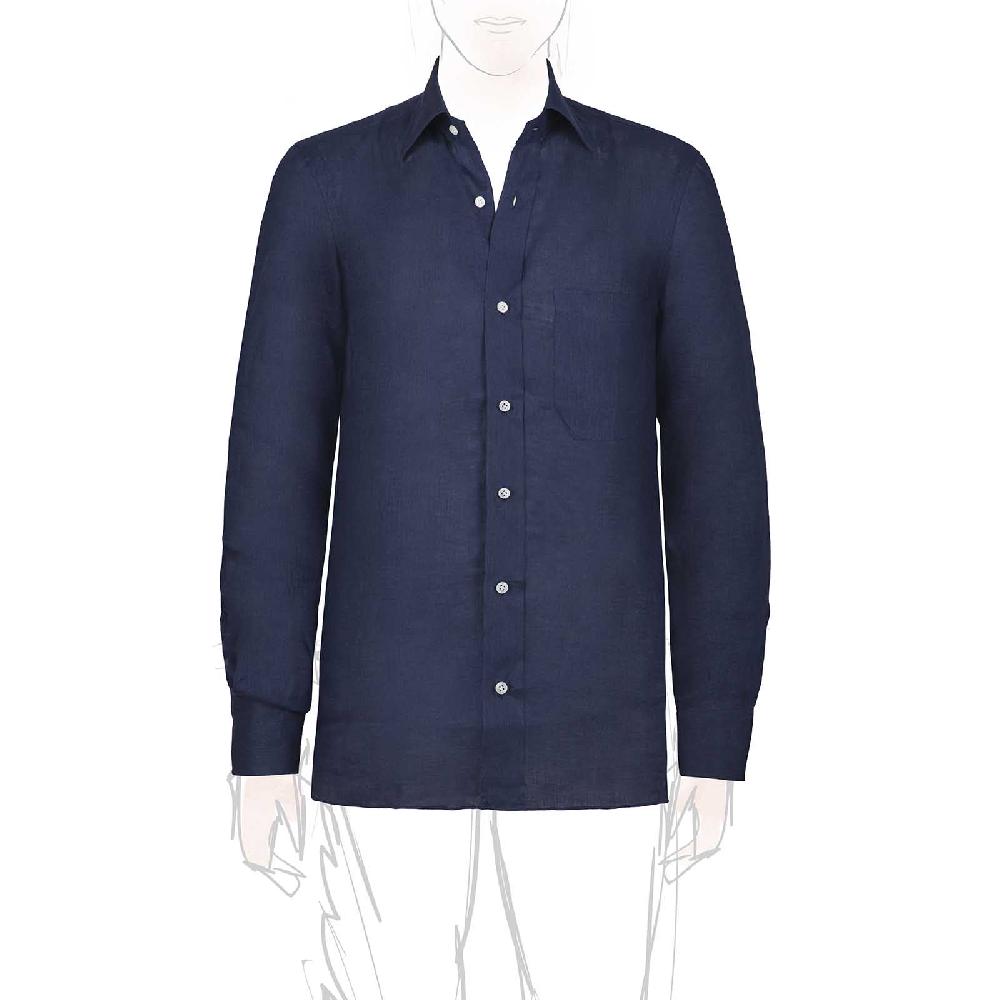 Rubinacci Vintage archive camicia in lino blu Vendita Economica