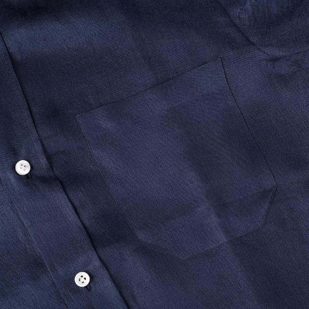 Rubinacci Vintage archive camicia in lino blu Vendita Economica