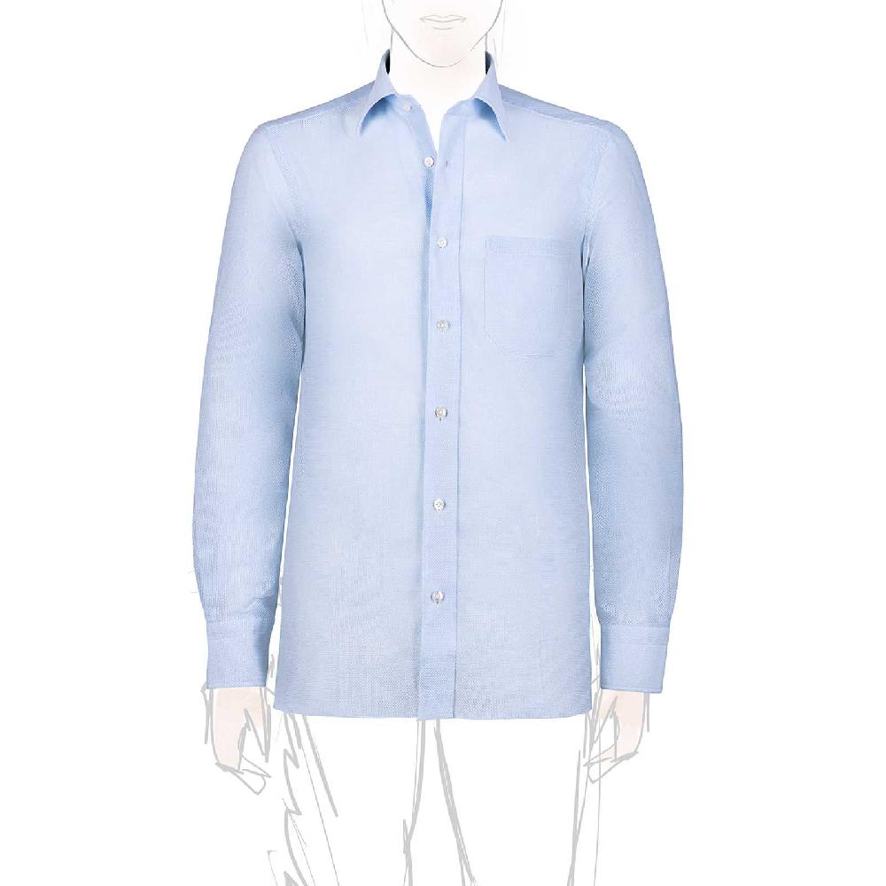 Rubinacci Vintage archive camicia in cellulare azzurro Saldi Di Fabbrica