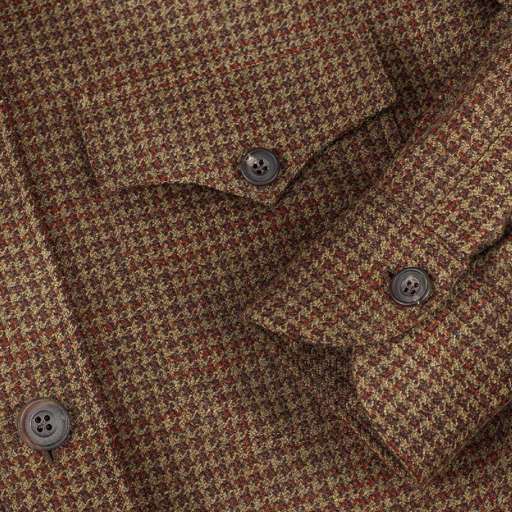 Rubinacci Vintage archive sahariana guru in pied de poule di cashmere nocciola Fino al 65% di sconto