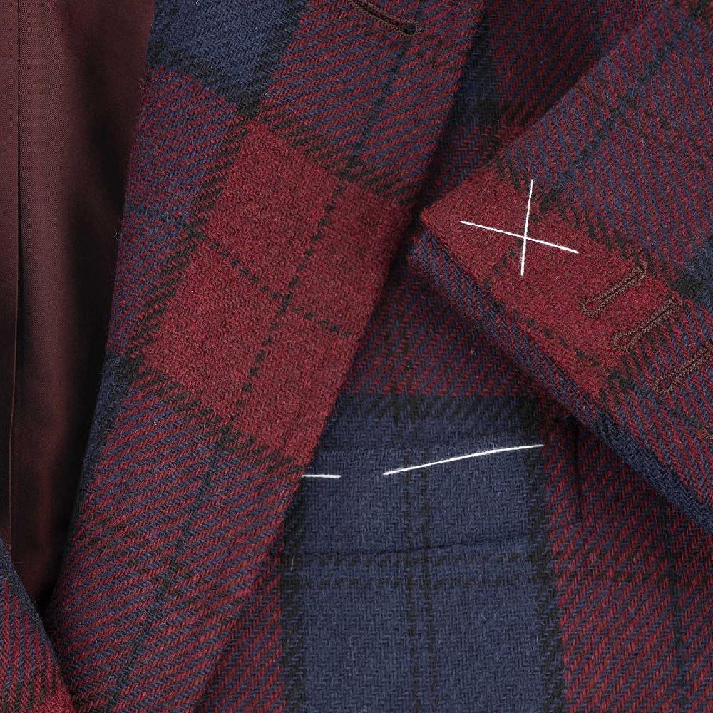 Rubinacci Vintage archive giacca tartan bordeaux Spedizione Gratuita