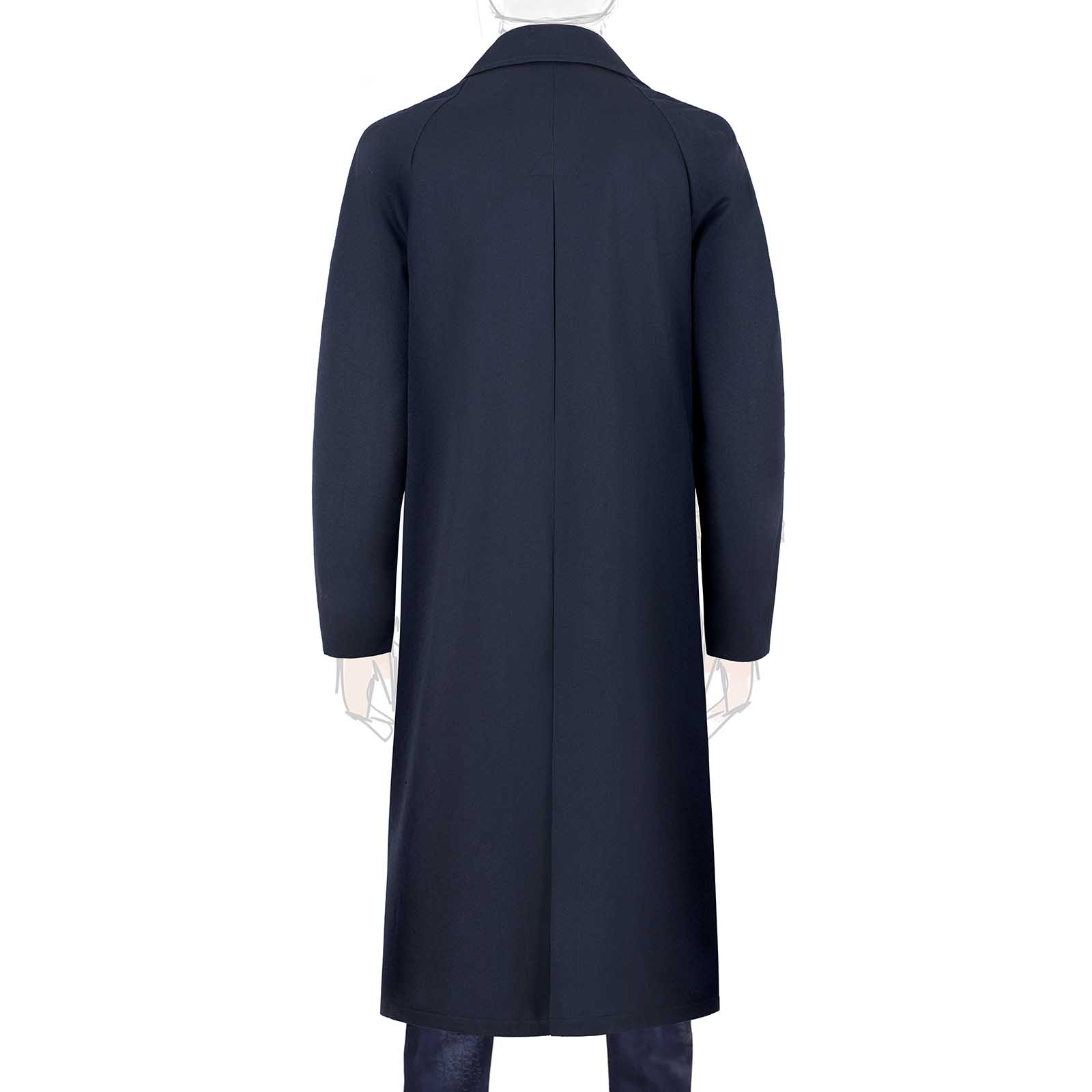 Rubinacci Vintage archive cappotto raglan in diagonale di lana blu Qualità Garantita