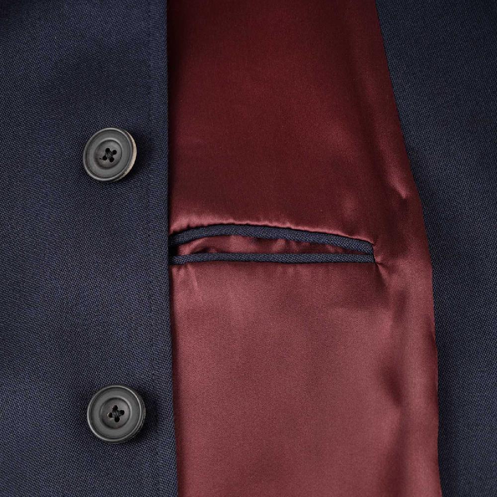 Rubinacci Vintage archive cappotto raglan in diagonale di lana blu Qualità Garantita