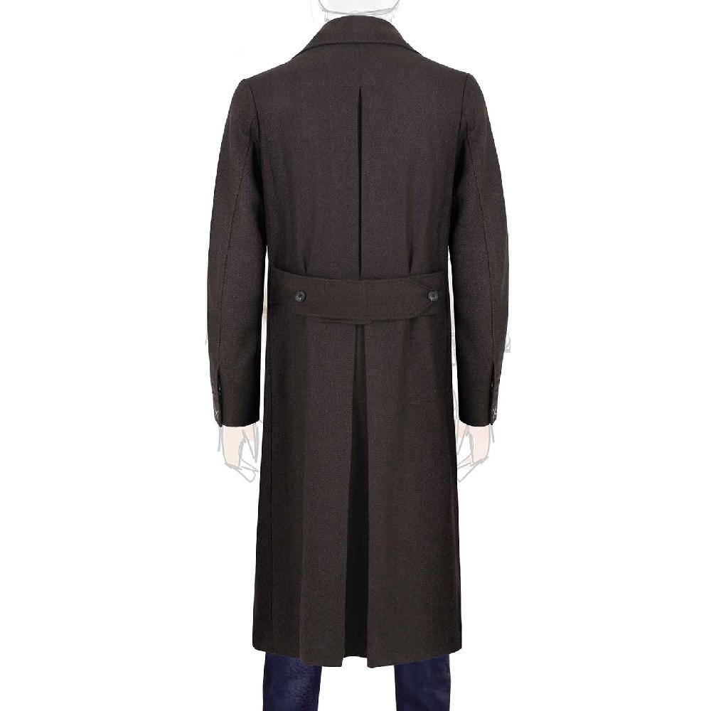 Rubinacci Vintage archive cappotto Ulster in lana spigato marrone Officina