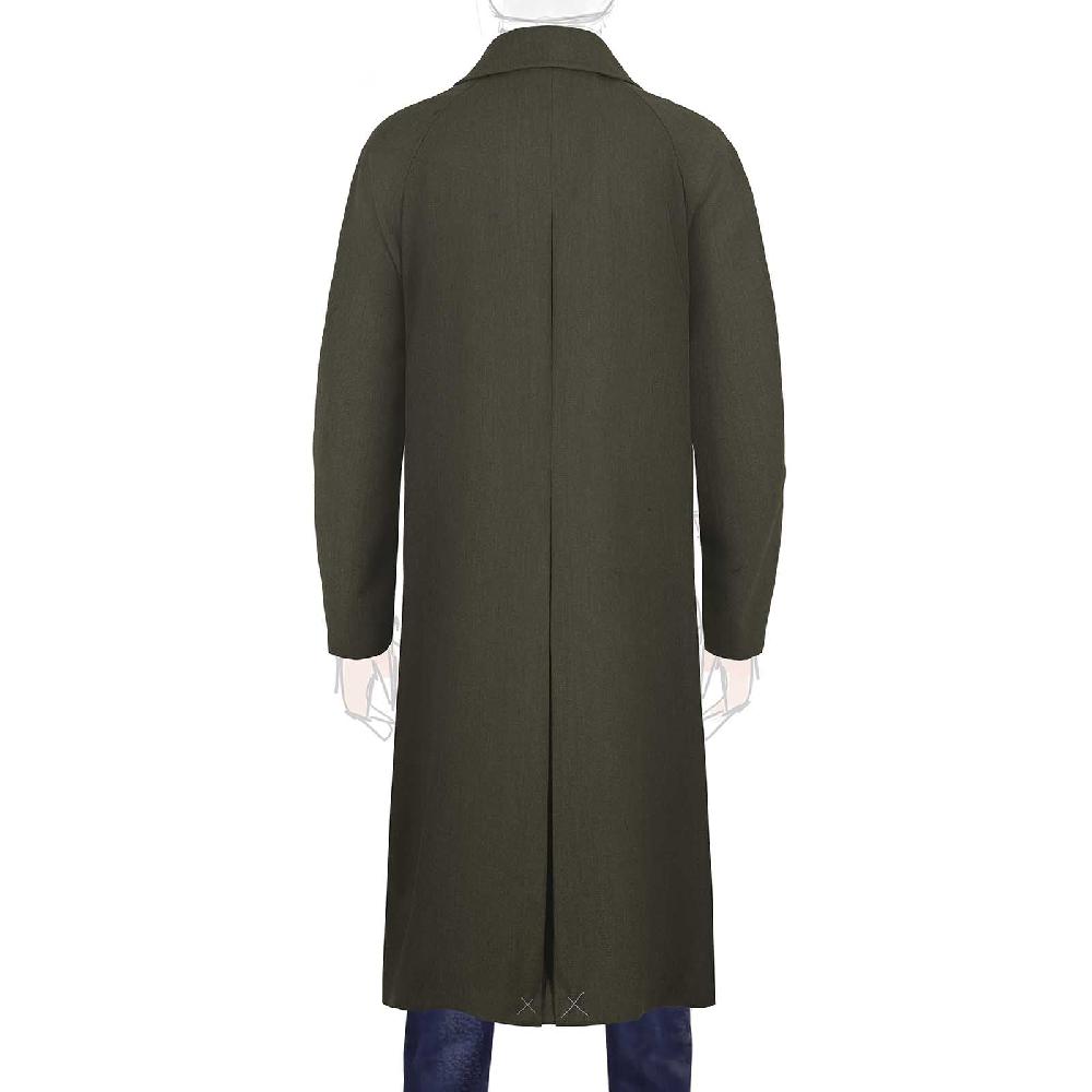 Rubinacci Vintage archive cappotto raglan in diagonale di lana verde Consegna Veloce