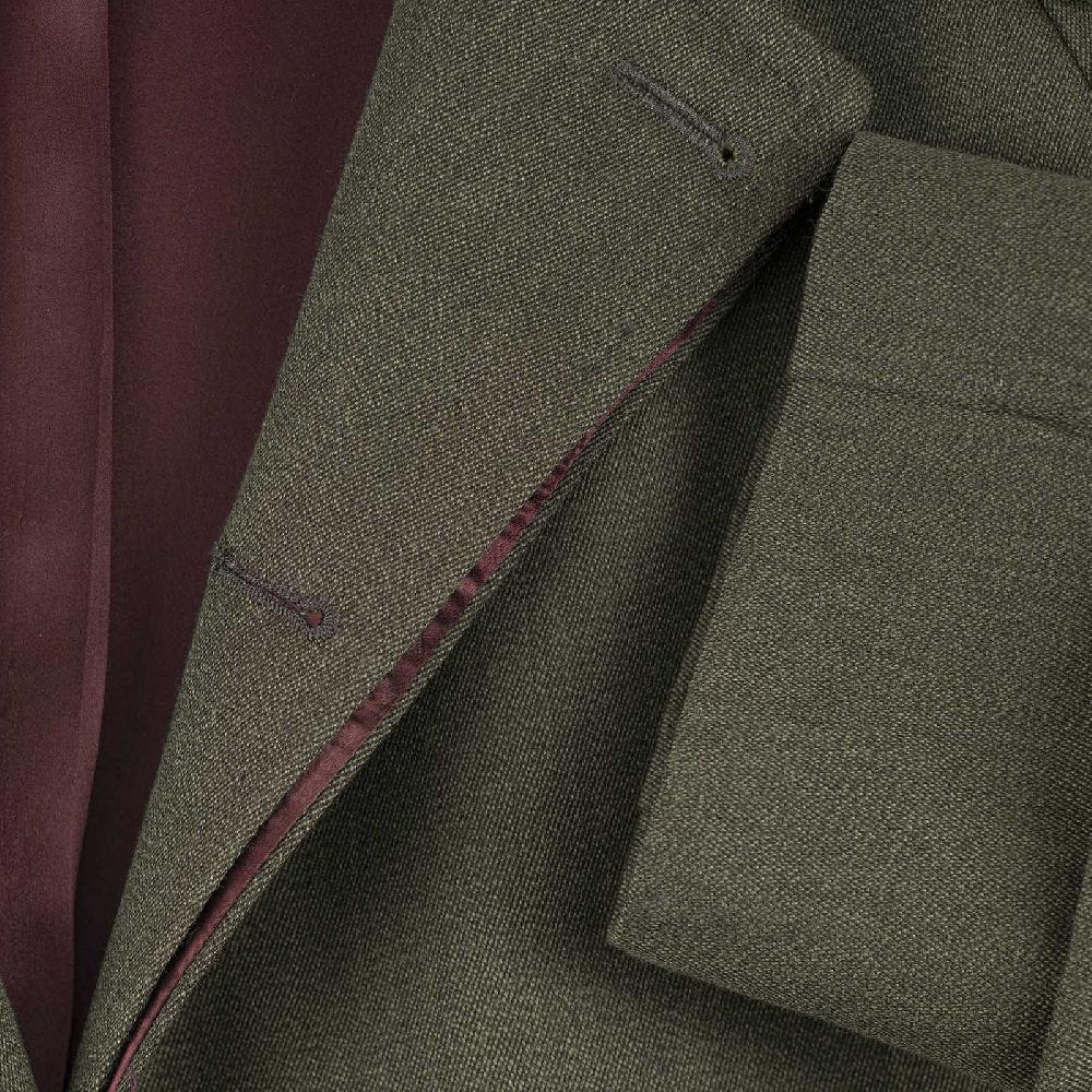 Rubinacci Vintage archive cappotto raglan in diagonale di lana verde Consegna Veloce