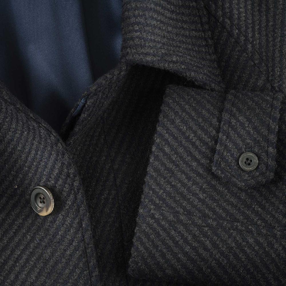 Rubinacci Vintage archive cappotto raglan in diagonale di lana skyfall blu Promozione Limitata