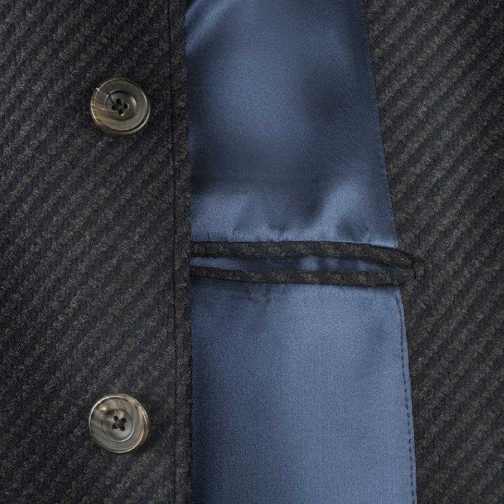Rubinacci Vintage archive cappotto raglan in diagonale di lana skyfall blu Promozione Limitata