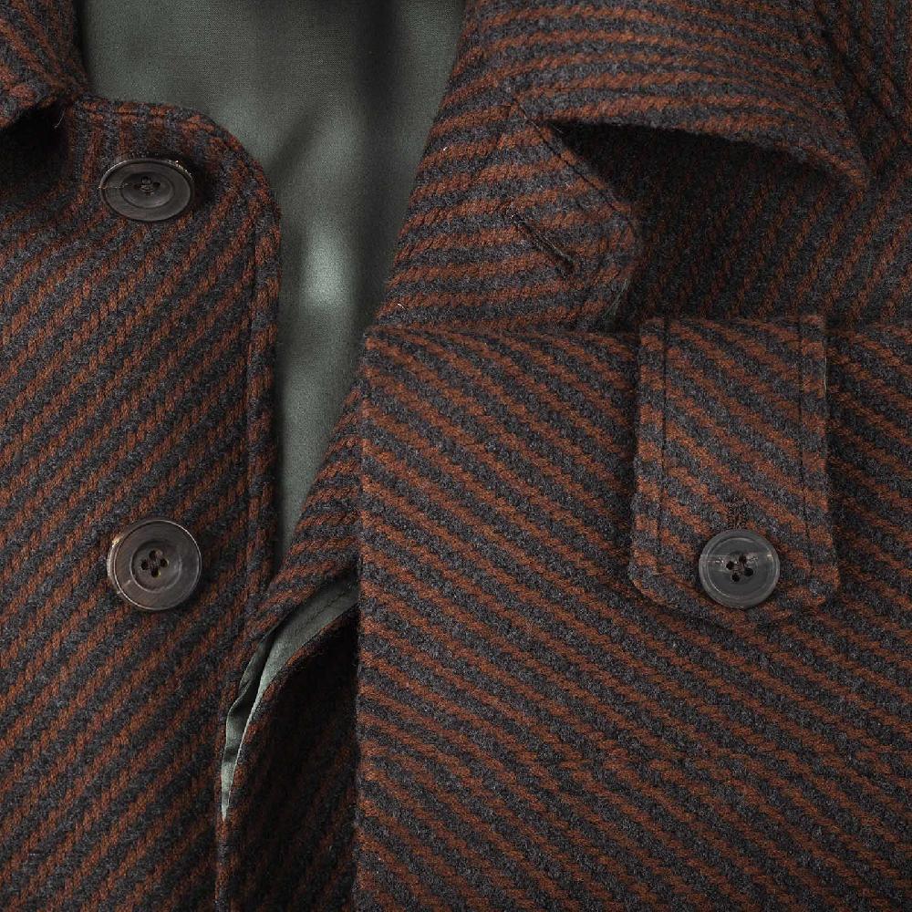 Rubinacci Vintage archive cappotto raglan in diagonale di lana skyfall marrone Black Friday Prezzi