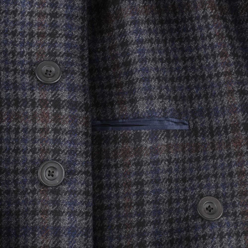 Rubinacci Vintage archive cappotto Ulster in lana e cashmere a quadri blu Duty-free