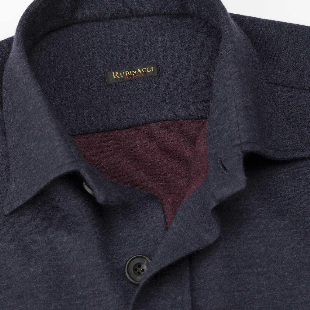 Rubinacci Overshirt in cashmere blu Vendita Calda