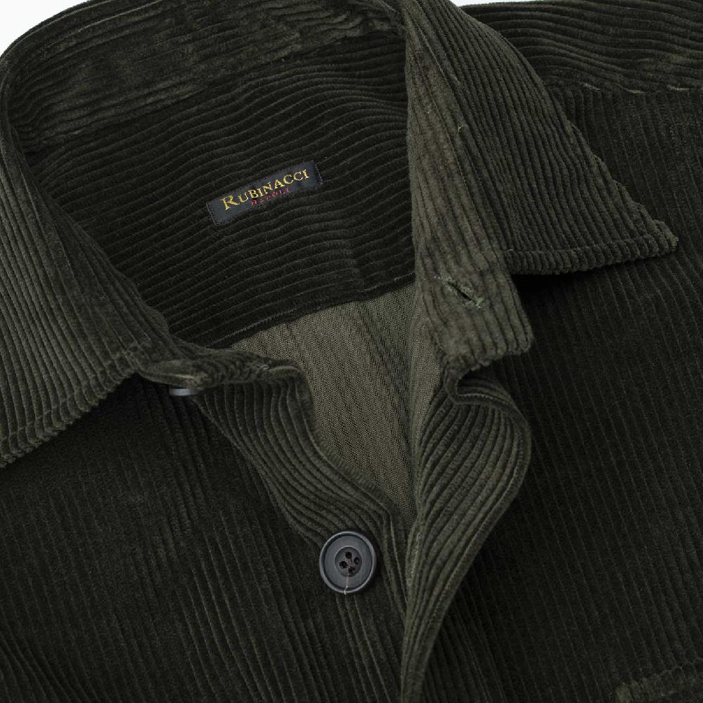 Rubinacci Sahariana in velluto a costine verde Saldi Di Fabbrica