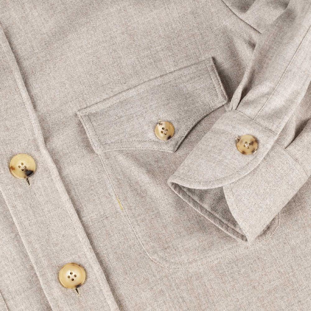 Rubinacci Sahariana in lana beige Negozio