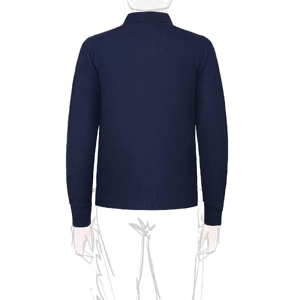 Rubinacci Polo in cashmere blu Pezzi Unici