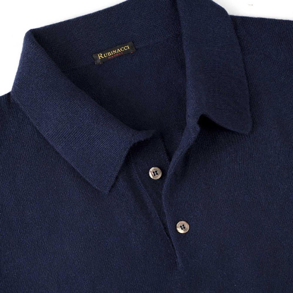 Rubinacci Polo in cashmere blu Pezzi Unici