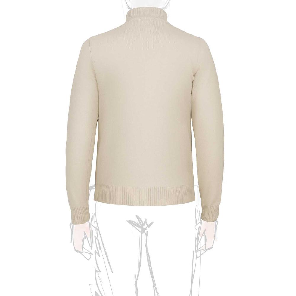 Rubinacci Collo alto in cashmere panna Qualità Garantita
