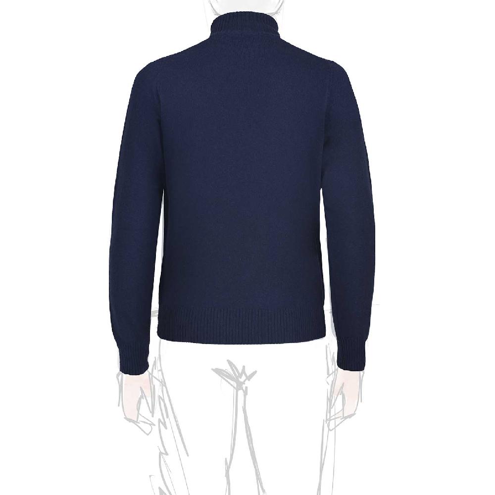 Rubinacci Collo alto in cashmere blu Consegna Veloce