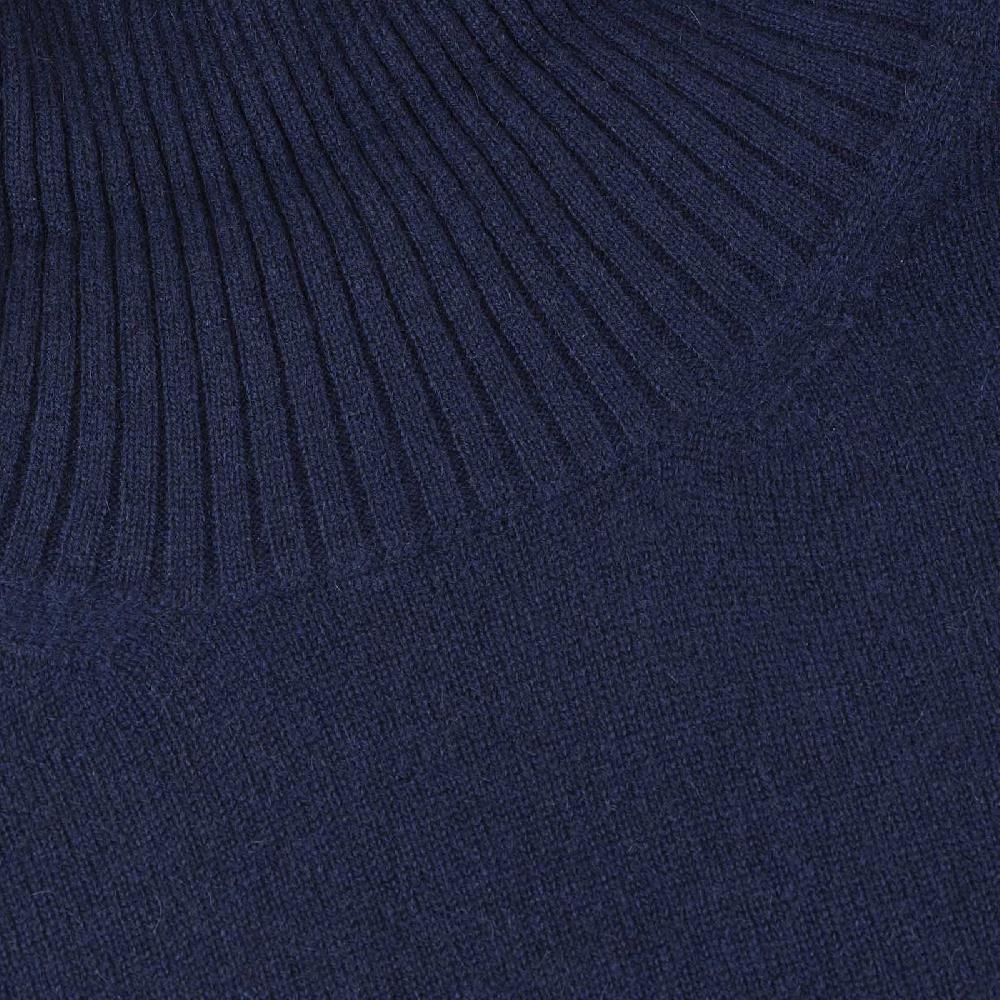Rubinacci Collo alto in cashmere blu Consegna Veloce