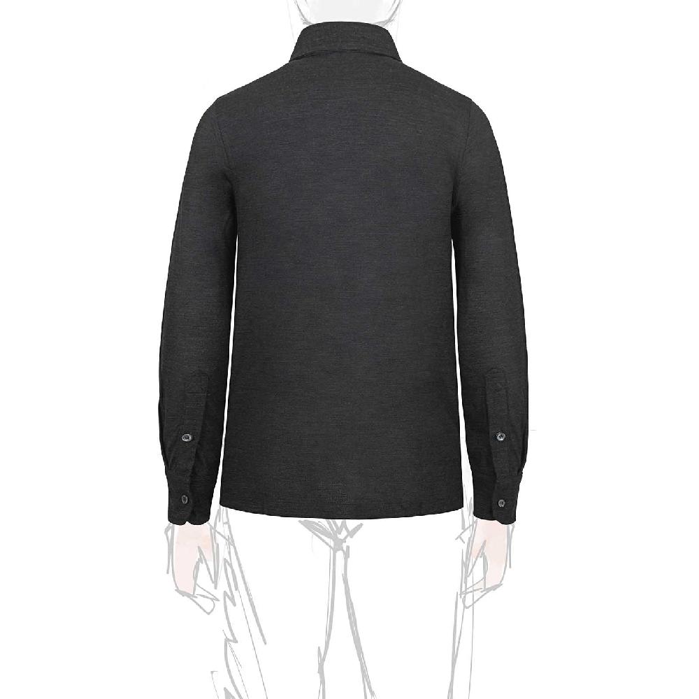 Rubinacci Camicia in piquet di lana grigio Fino Al -60%