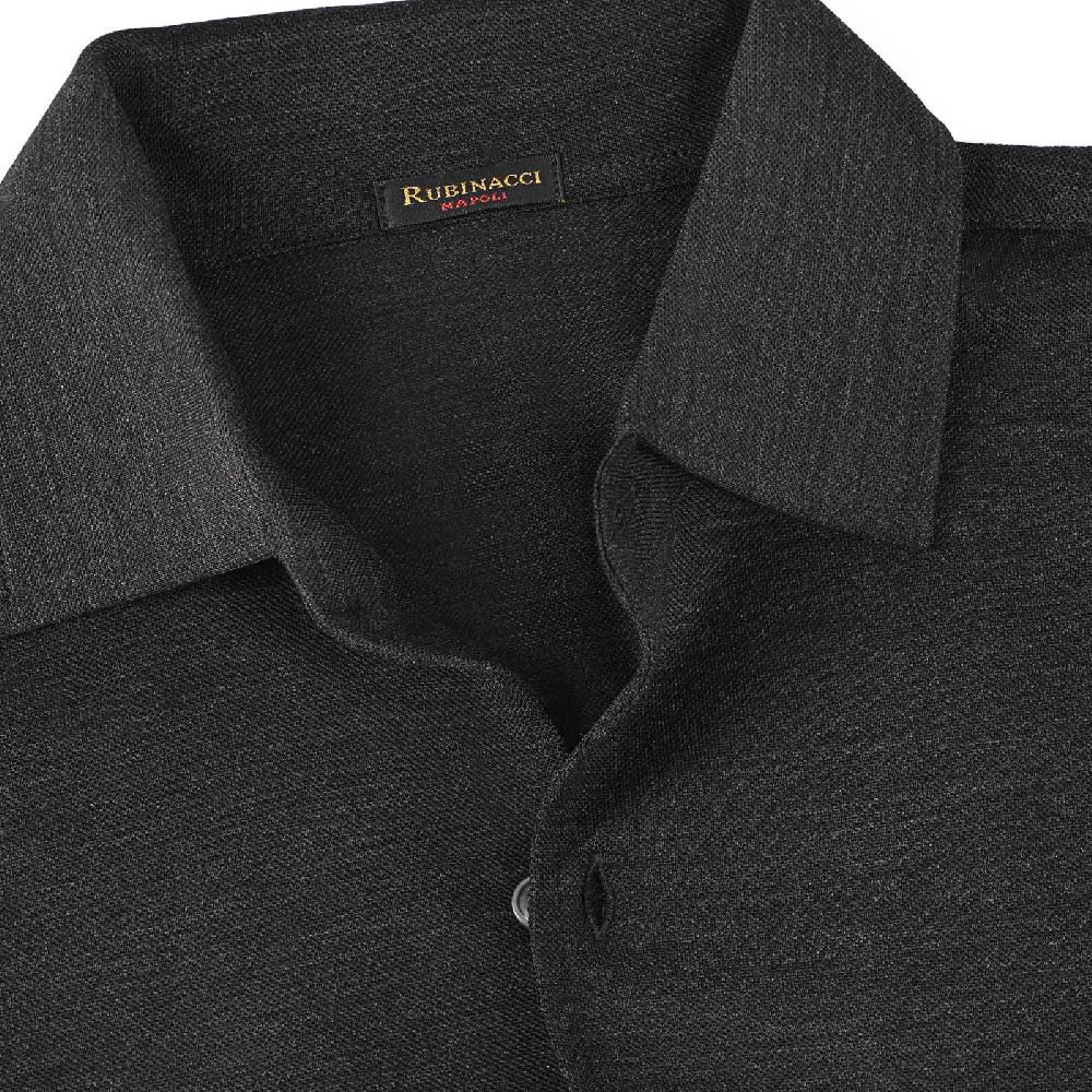 Rubinacci Camicia in piquet di lana grigio Fino Al -60%